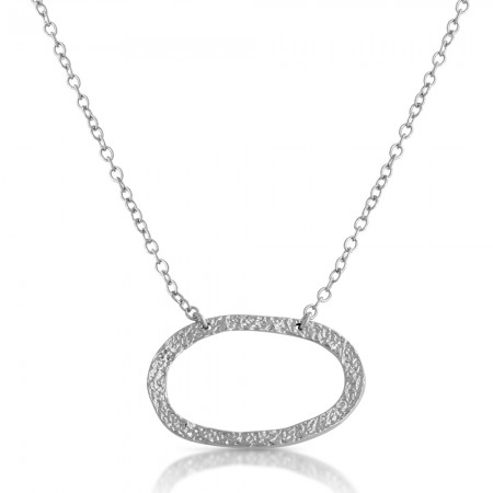 pendant necklace hammered oval plating gold belchousa